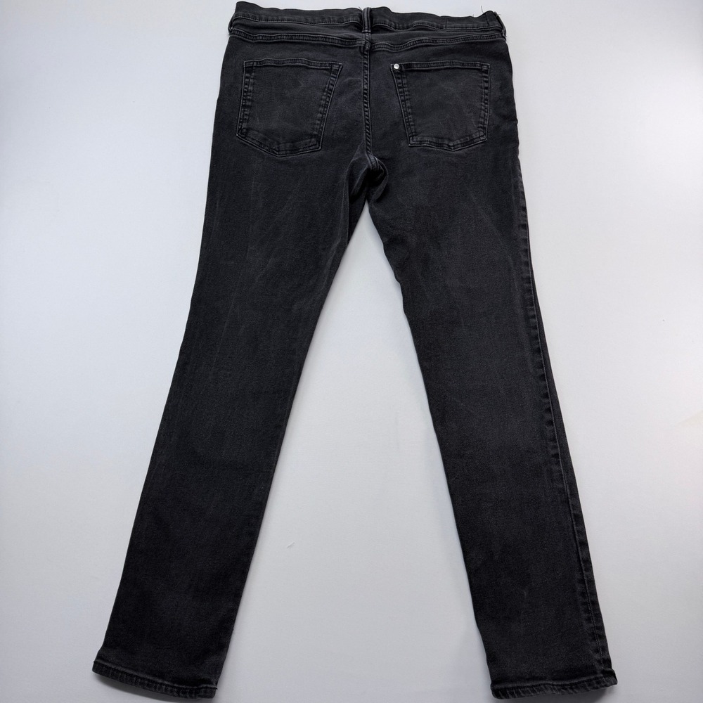 HM Mens Skinny Fit Jeans Washed Black Denim Pants 40/32 Casual Modern